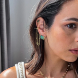 sahira peyton emerald cz huggie earring