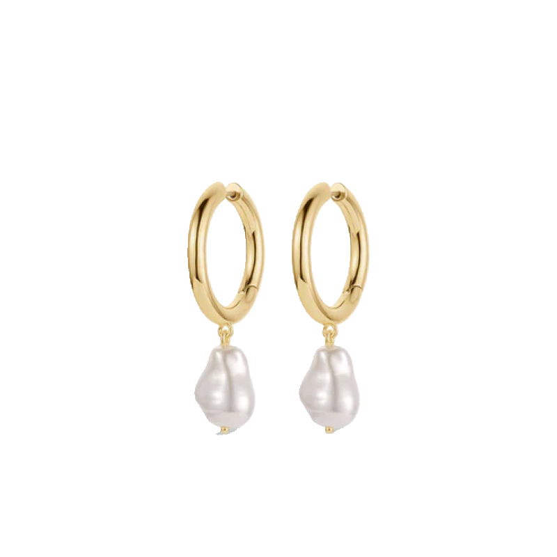 gorjana gold pearl cove hoop earring