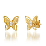 tai marquis butterfly gold cz stud