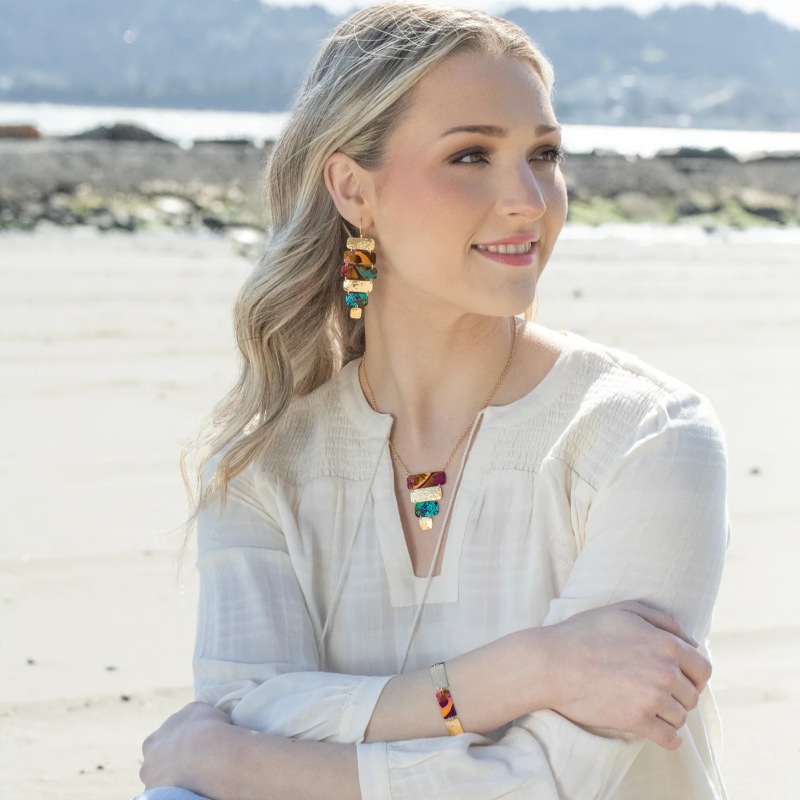 holly yashi lani talisman necklace amber wave gold