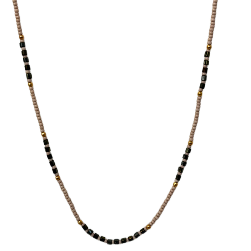 machu picchu black beaded simple necklace prima
