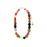 pilgrim sun silver multi coloured beaded necklace