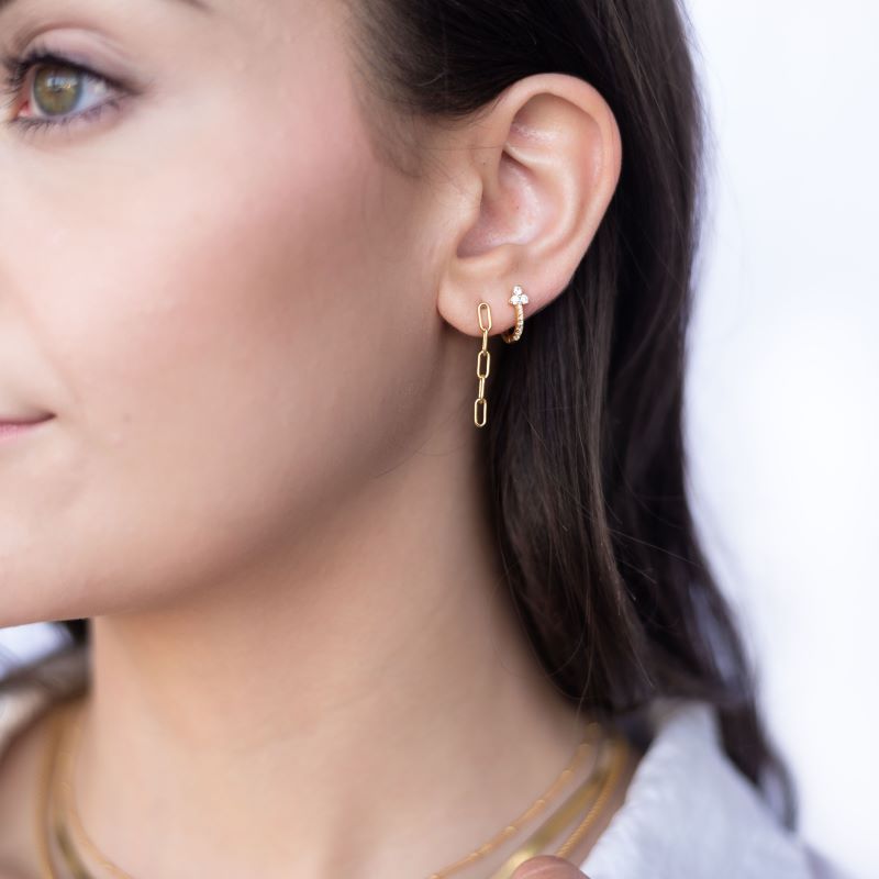 tashi chain link gold earring