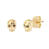 tai gold modern skull stud earring