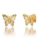 tai cut out gold butterfly stud earring