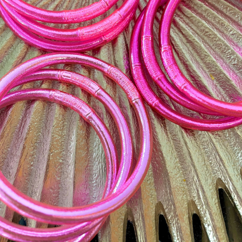 la blond buddhist temple mantra bracelets light pink