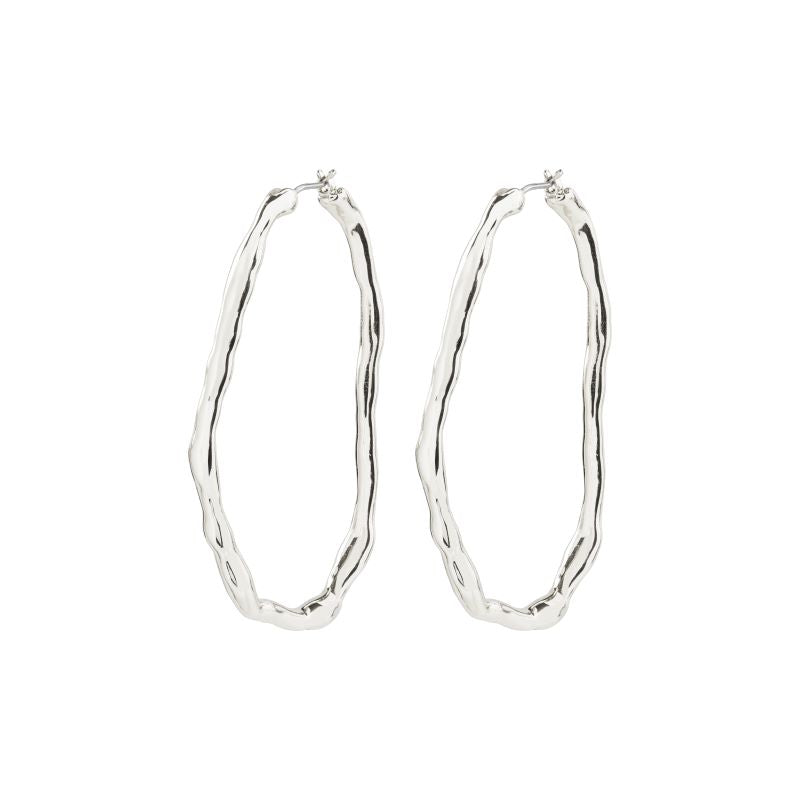 pilgrim light silver large hoop earring