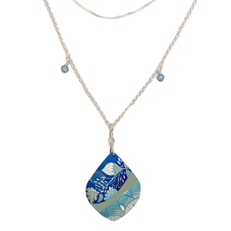 holly yashi lani silver kai blue necklace