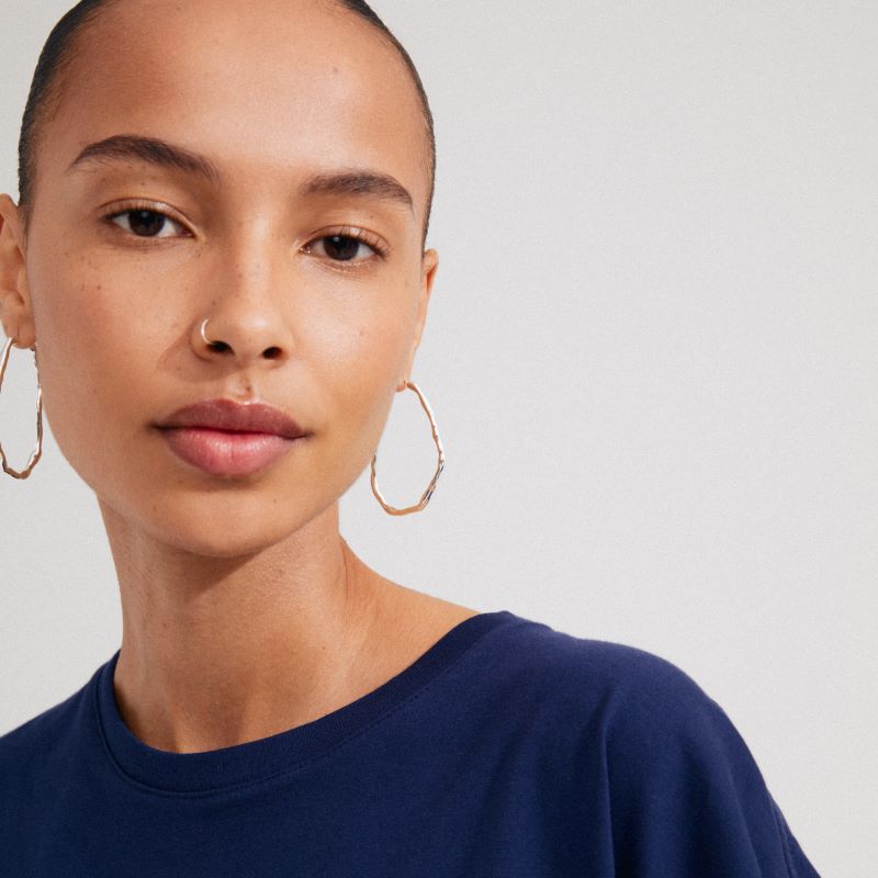 pilgrim light silver large hoop earring