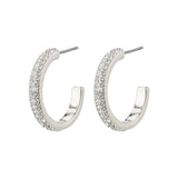pilgrim heat silver crystal hoop earring