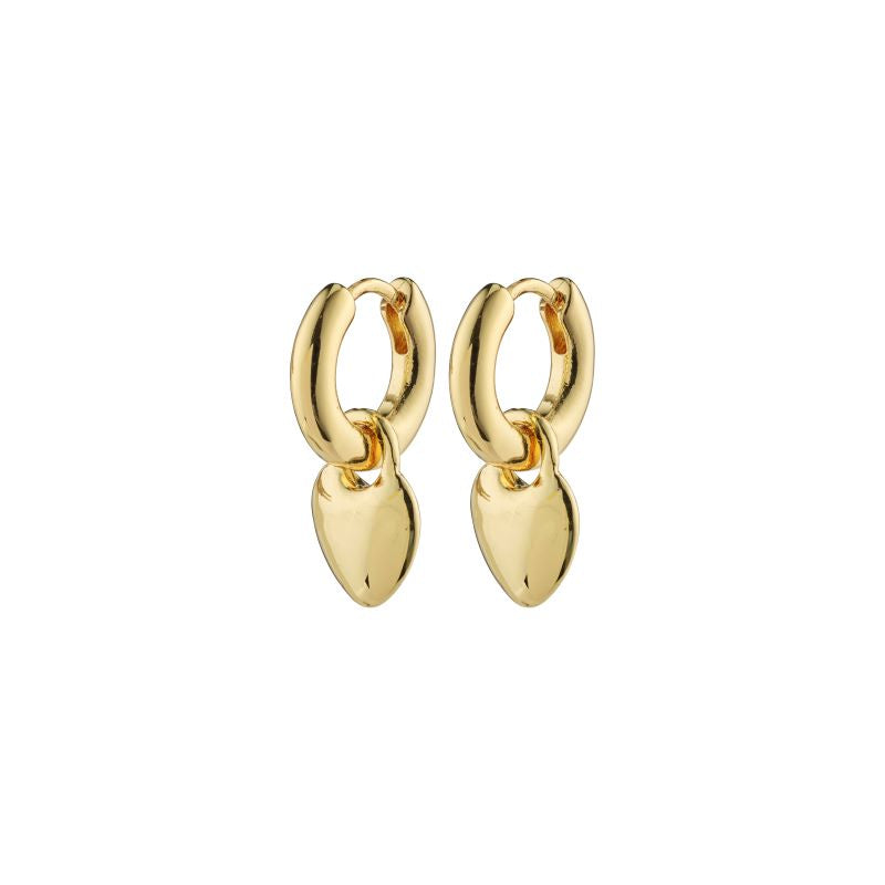 pilgrim sophia gold heart hoop earring