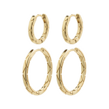 pilgrim blossom gold hoop earring set