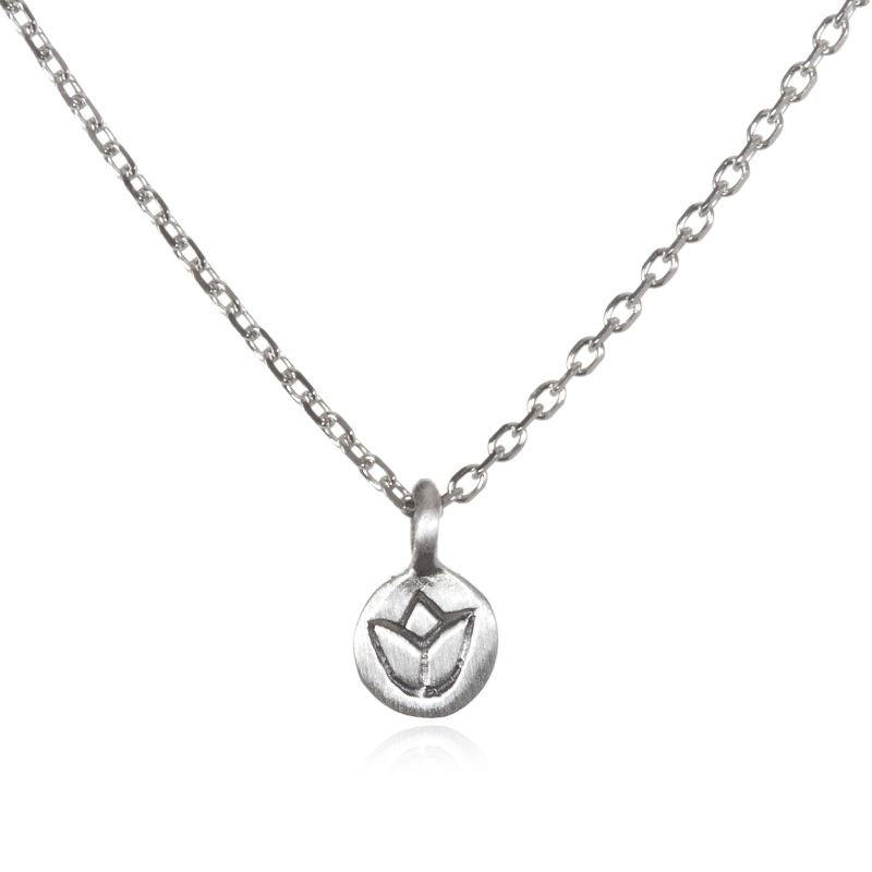 satya silver mini lotus necklace