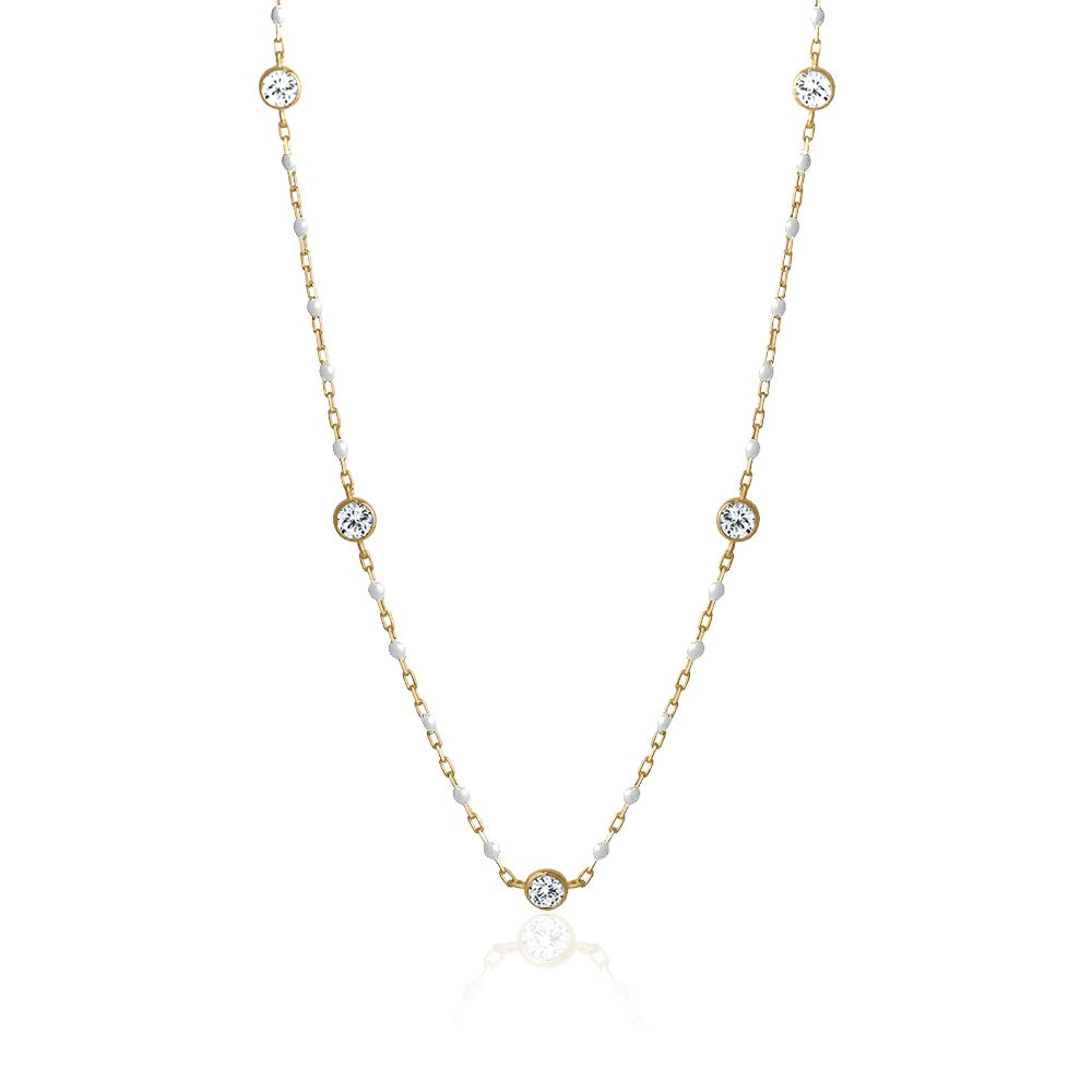 limlim joydrop rosarie necklace gold white