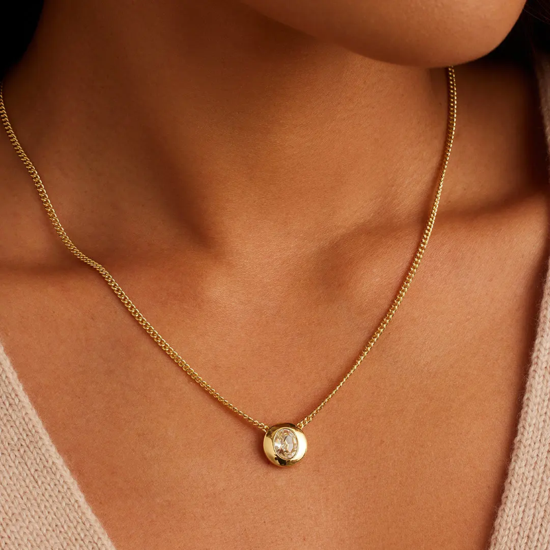 gorjana nova gold crystal cz necklace