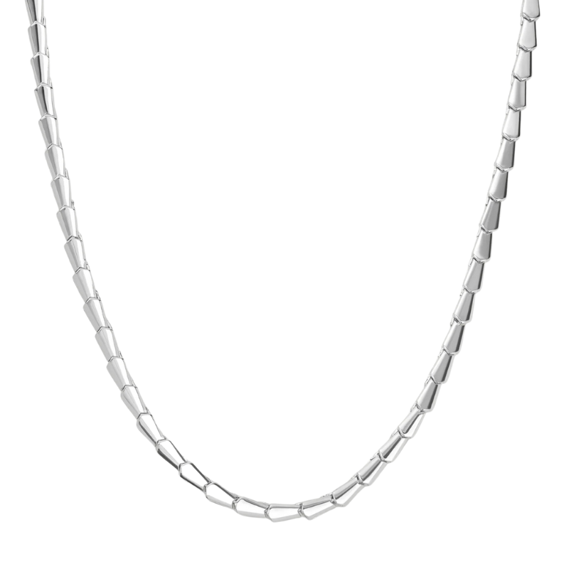 melinda maria serpent collar silver necklace
