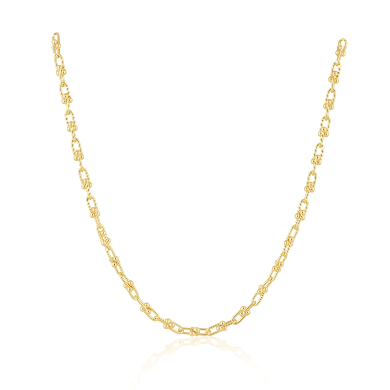 sahira gold u chain link necklace