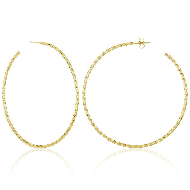 melinda maria twisted 3" hoops gold