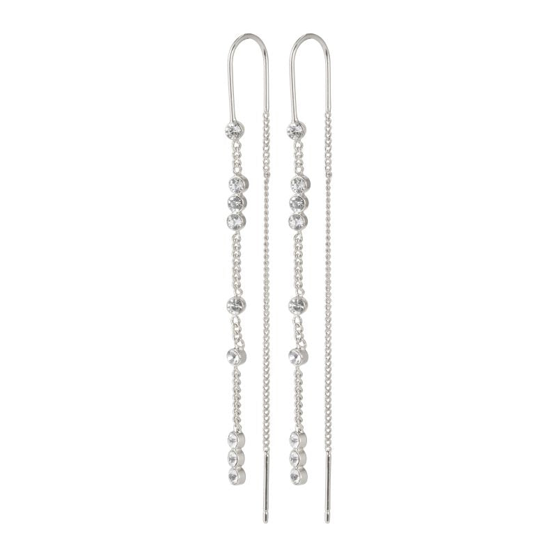 pilgrim kamari crystal drop silver earrings