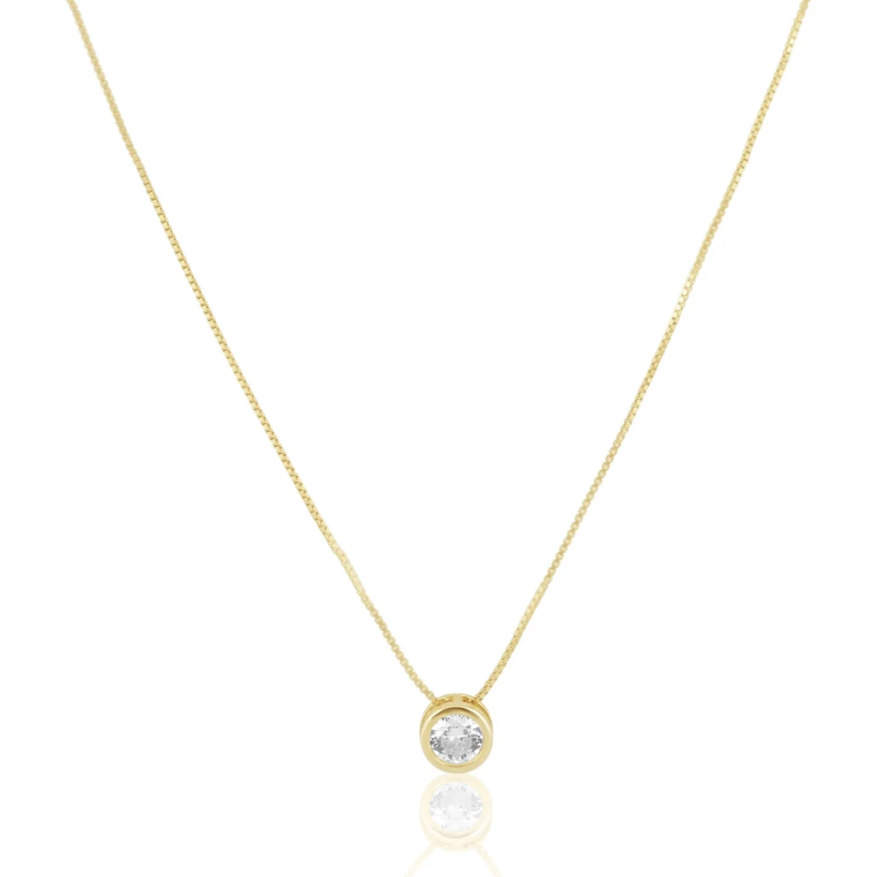 sahira gold cz bezel necklace