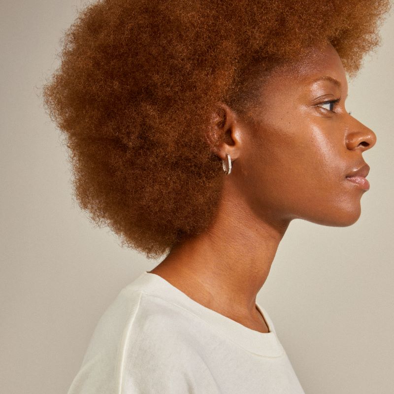 pilgrim star small silver hoop earring