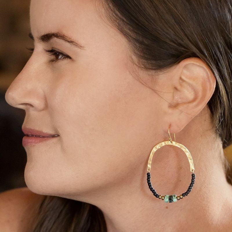 holly yashi rhea earring black gold turquoise