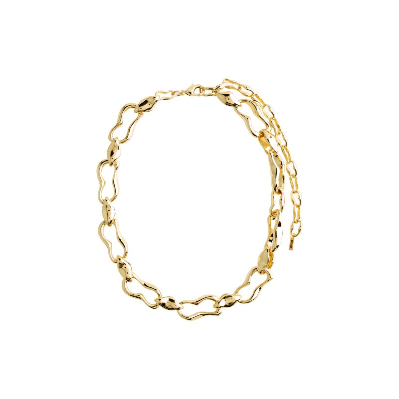 pilgrim wave chunky gold necklace