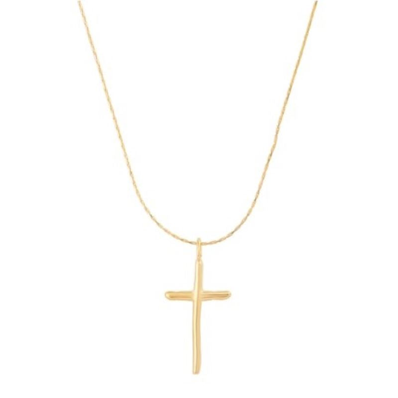 tai gold cross pendant necklace