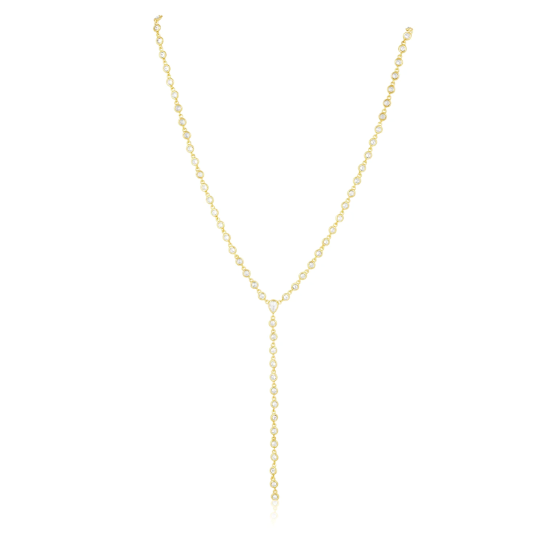 sahira gold anastasia cz lariat necklace