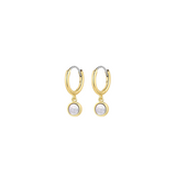 gorjana rose marble gold pearl coin huggie earring