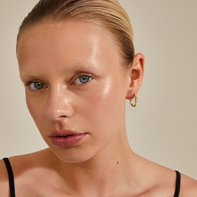 pilgrim star small gold hoop earring