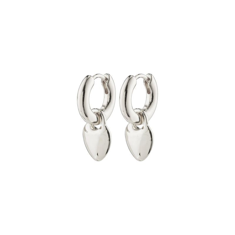 pilgrim sophia silver heart hoop earring