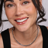 melinda maria serpent collar silver necklace