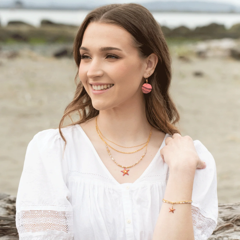 holly yashi rip tide gold peach sunset earring niobium