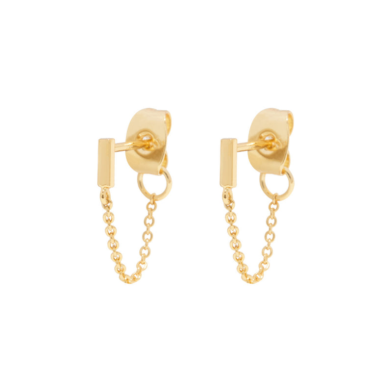 gorjana tatum gold chain huggies