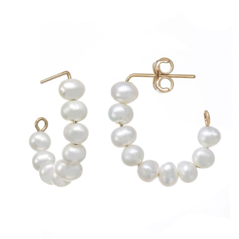 kozakh lolo pearl gold hoop earring