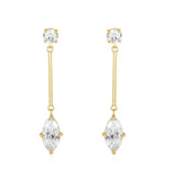 melinda maria marquis diamond drop gold cz earrring