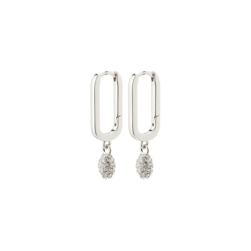 pilgrim blink square silver hoop earring