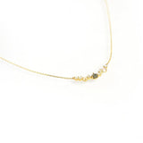 Multi Stone Cluster Bar Necklace