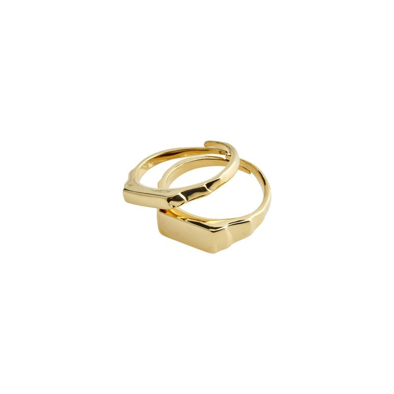 pilgrim blink 2 in 1 gold ring set