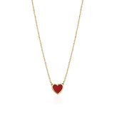 limlim joydrop enamel heart necklace gold red