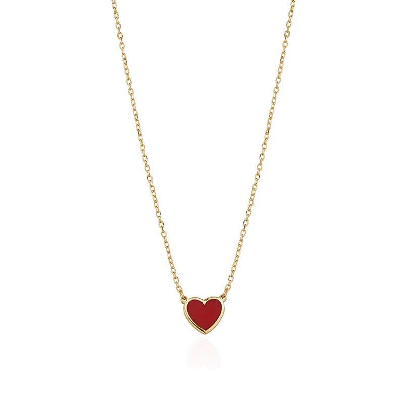 limlim joydrop enamel heart necklace gold red