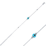 theia tiny evil eye charm bracelet rhodium