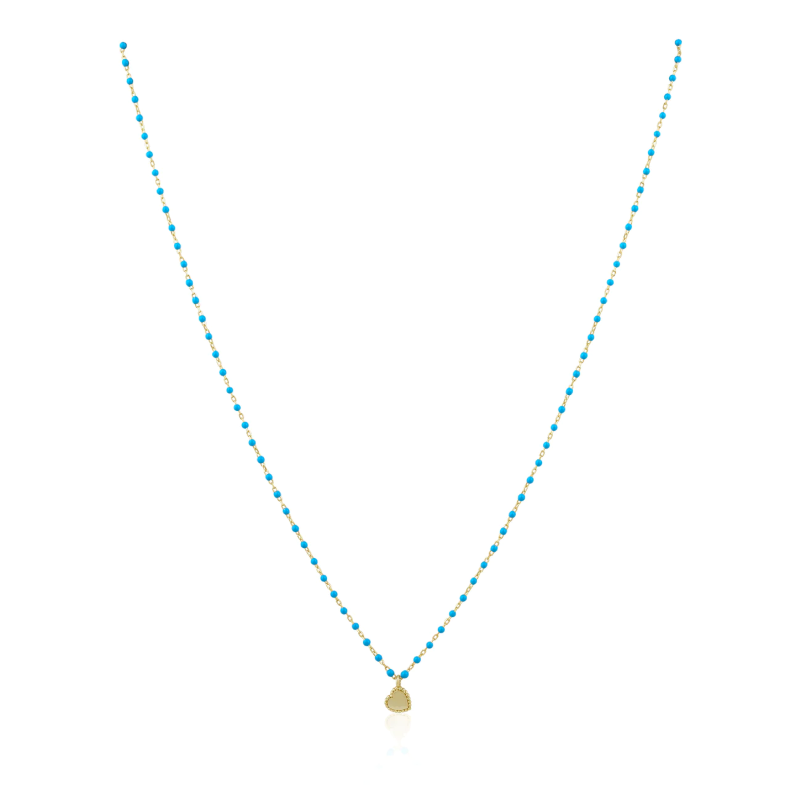 sahira gold elsa mini heart turq necklace
