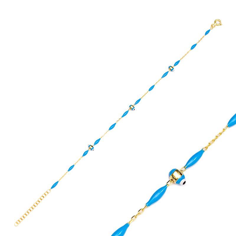 theia evil eye gold charm bracelet