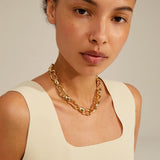 pilgrim wave chunky gold necklace