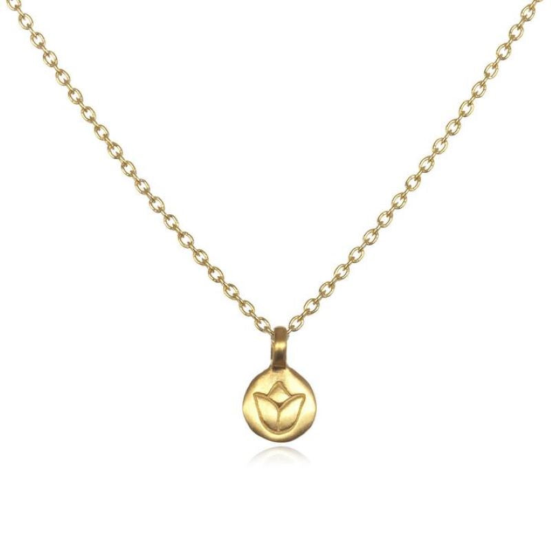 satya gold mini lotus necklace