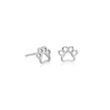 prima sterling silver paw print studs