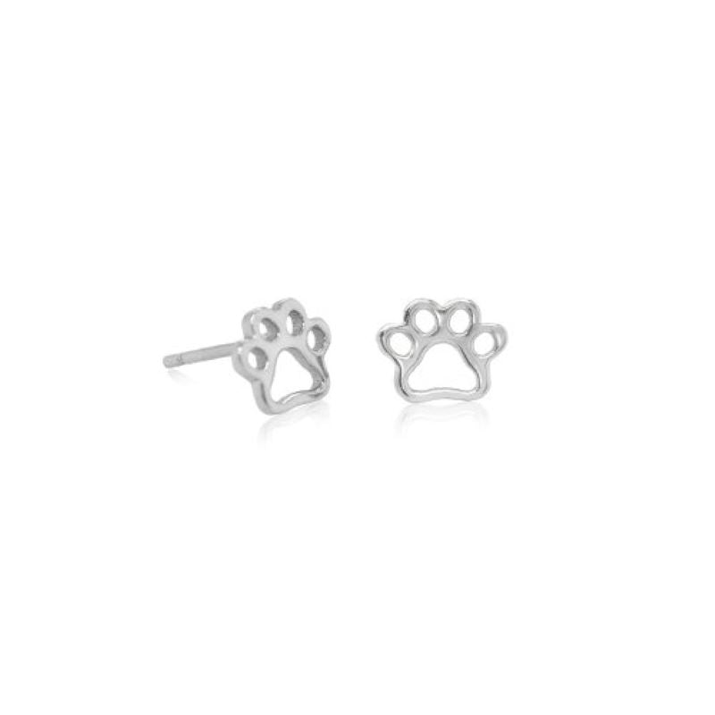 prima sterling silver paw print studs