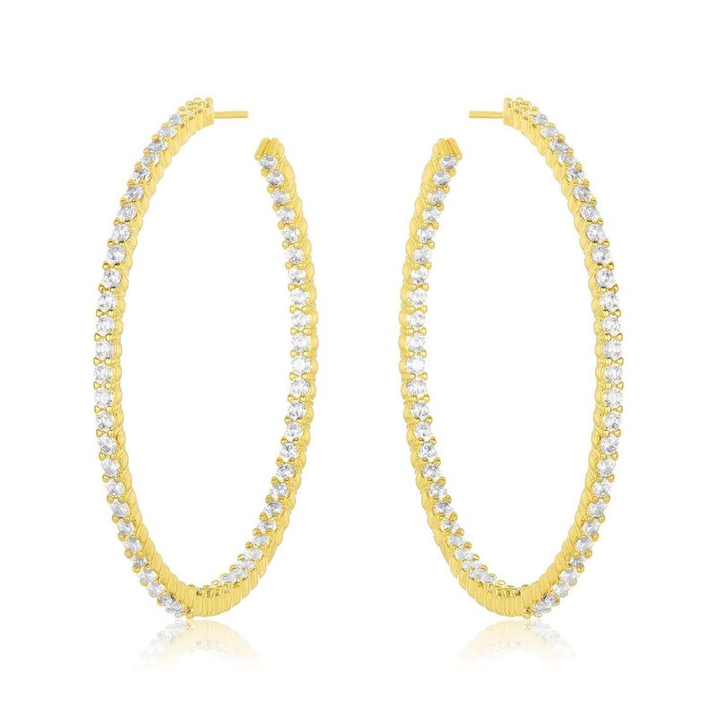 melinda maria badass 2" gold hoop earring